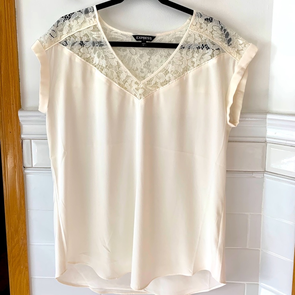 Lace and satin-like camisole